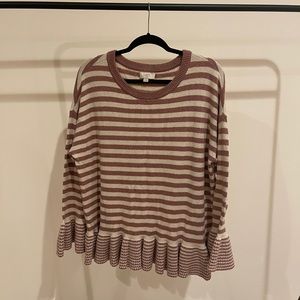 Pink and white stripe sweater